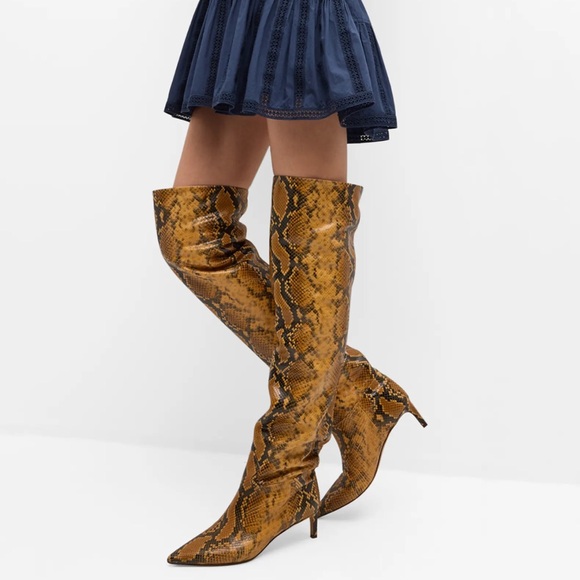 BNIB Ulla Johnson snake print over the knee boot - Picture 1 of 10